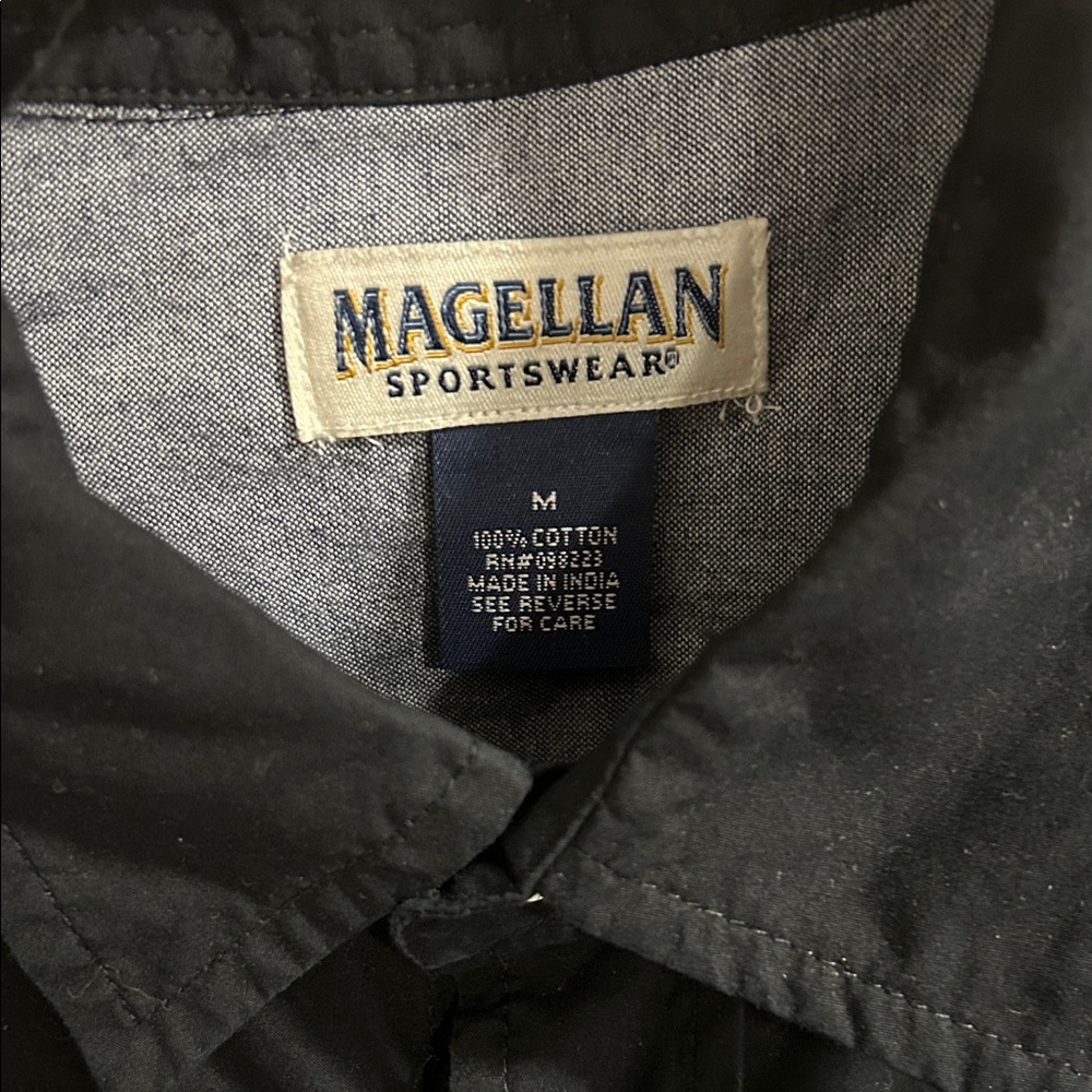 Magellan Outdoors Men's Classic Black Button Down Shirt - Picture 2 of 3